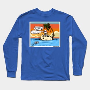 Cat stranded on an island Long Sleeve T-Shirt